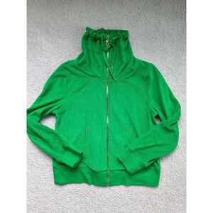 Michael Kors Zip Up Cotton Blend Sweater Size M Jade Green